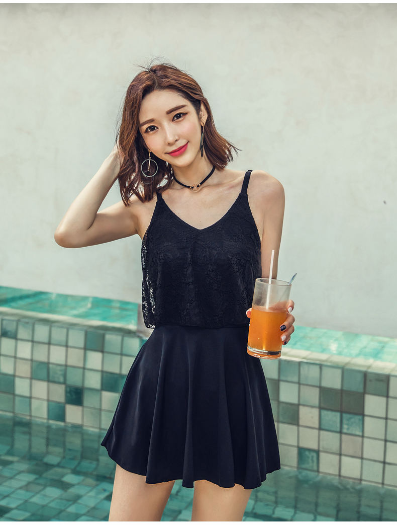 Áo tắm nữ một mảnh bảo thủ che bụng thon gọn áo tắm gợi cảm ngực nhỏ tụ tập áo tắm suối nước nóng Hàn Quốc - Bộ đồ bơi One Piece đồ bơi liền thân bé trai