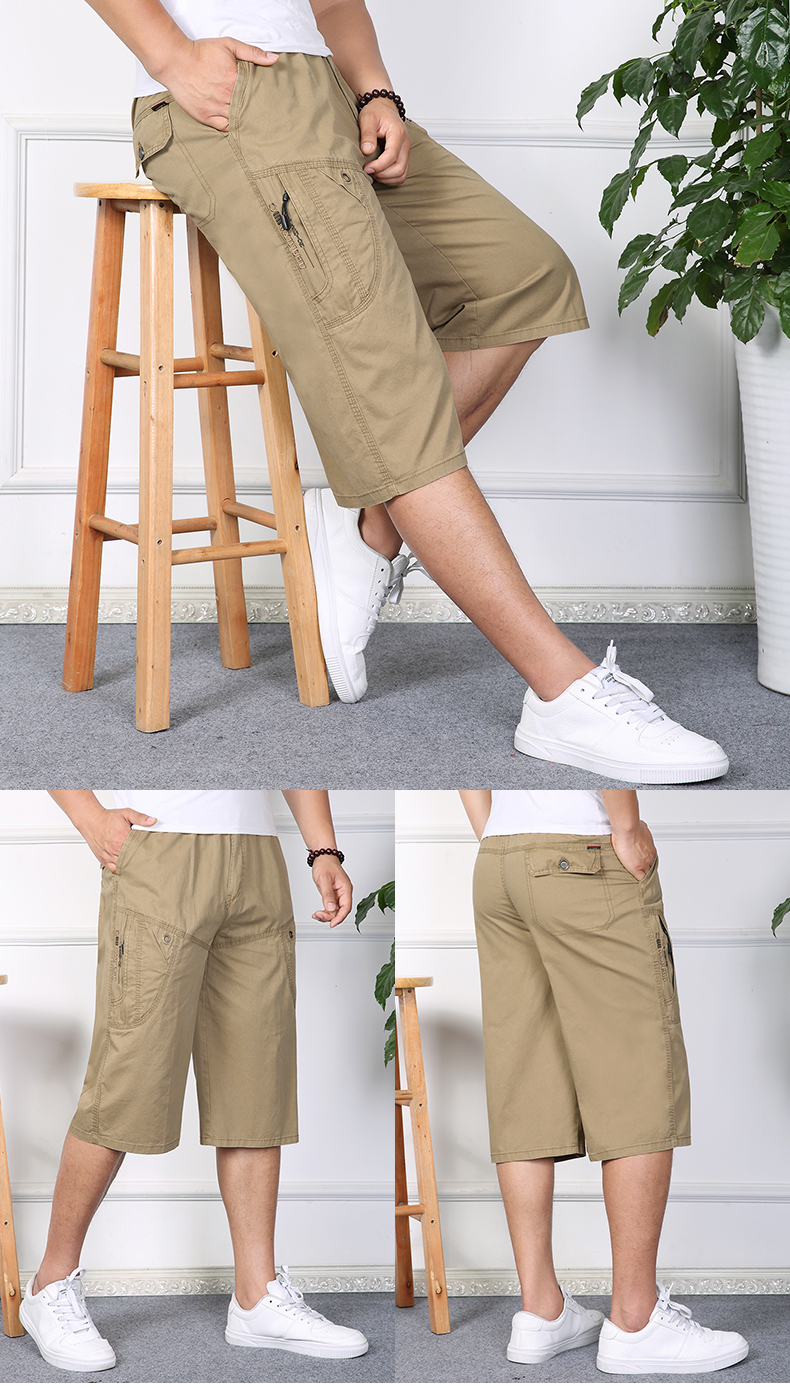 Mùa hè của nam giới quần trung niên cotton bãi biển quần shorts kích thước lớn thể thao lỏng lẻo cắt quần trung niên ống túm mỏng