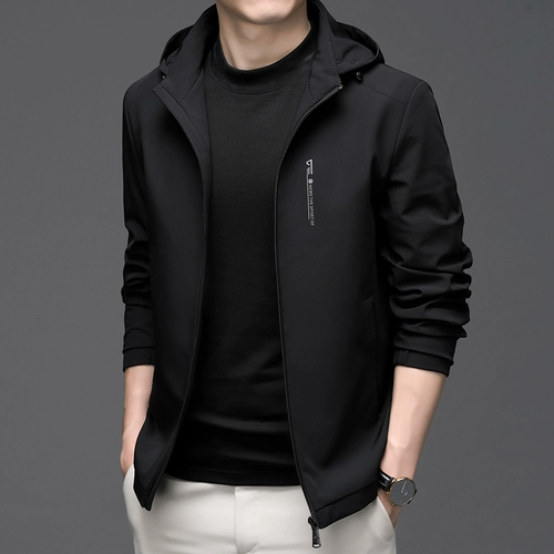 Мужская осенняя куртка, длинное пальто, толстовка с капюшоном для отдыха, для мужчины среднего возраста