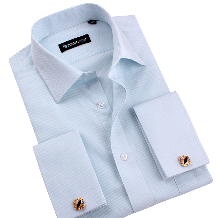 Mùa xuân và mùa thu Nam mới Áo sơ mi Pháp miễn phí Slim Business Dress dài tay áo sơ mi đen thuần trắng sơ mi kẻ sọc