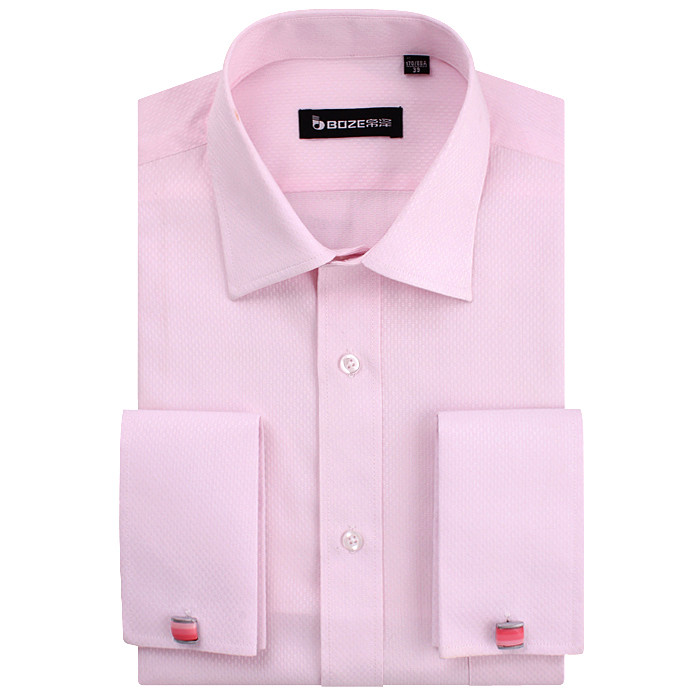 Mùa xuân và mùa thu Nam mới Áo sơ mi Pháp miễn phí Slim Business Dress dài tay áo sơ mi đen thuần trắng sơ mi kẻ sọc