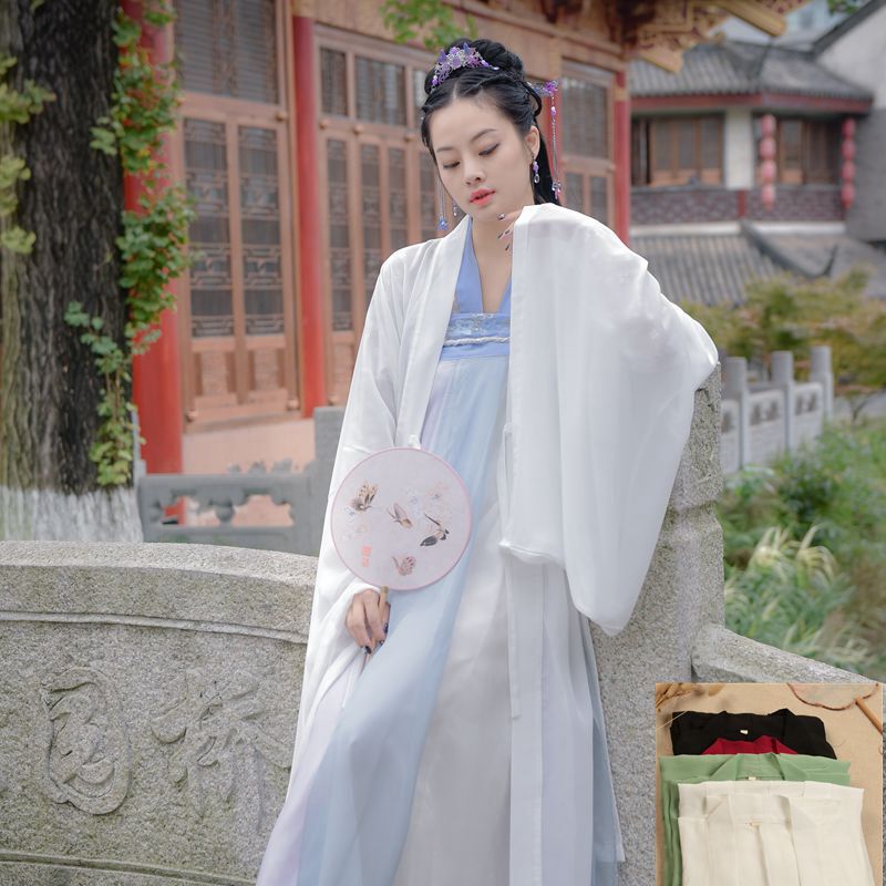 Large-Sleeved Shirt for Women, Hanfu Single Piece, Wide-Sleeved, Versatile, Flowing, Solid Color, Super Fairy-Like, Ancient Costume Cape, Original Design Large-Sleeved Shirt for Women, Hanfu Single Piece, Wide-Sleeved, Versatile, Flowing, Solid Color, Super Fairy-Like, Ancient Costume Cape, Original Design