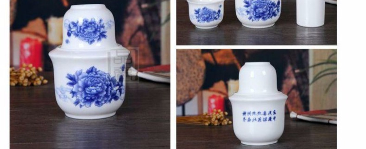 Jingdezhen gốm ấm rượu vang với hầm rượu hai hai lẩu hộ gia đình rượu vang trắng nóng rượu vang vàng rõ ràng bộ rượu vang - Rượu vang ly rượu vang cao cấp
