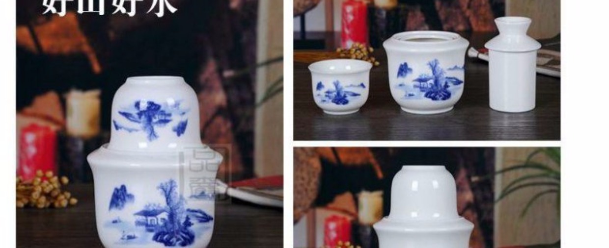 Jingdezhen gốm ấm rượu vang với hầm rượu hai hai lẩu hộ gia đình rượu vang trắng nóng rượu vang vàng rõ ràng bộ rượu vang - Rượu vang ly rượu vang cao cấp