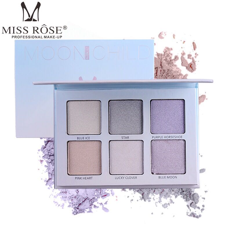 MISS ROSE Aurora sáu màu phân cực độ bóng cao vẻ đẹp ABH lân không bay bột kéo dài màu INS tạo khối black rouge