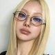 European and American retro metal punk style oval sunglasses