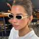 European and American retro fashionable oval punk sunglasses