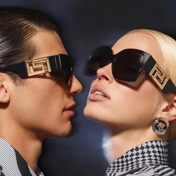 Trendy Large Square Sunglasses for Women with Round Faces, Slimming Effect, Versatile Hollow-Out Design, Hip-Hop Sunglasses for Men