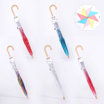 maxmango handmade sunny umbrella Childrens umbrella Japanese transparent long-handled umbrella Safety reflective kindergarten student umbrella