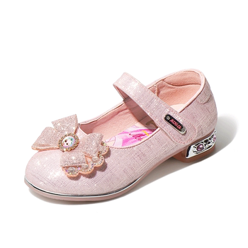 Minglu crystal shoes girls' princess shoes spring