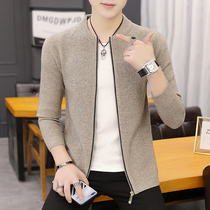 Mens sweater 2020 Spring and Autumn new solid color wild coat teenagers wear knitted cardigan sweater men