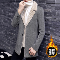 Windbreaker men 2020 autumn and winter Korean trend long coat college students handsome thick tide brand woolen coat