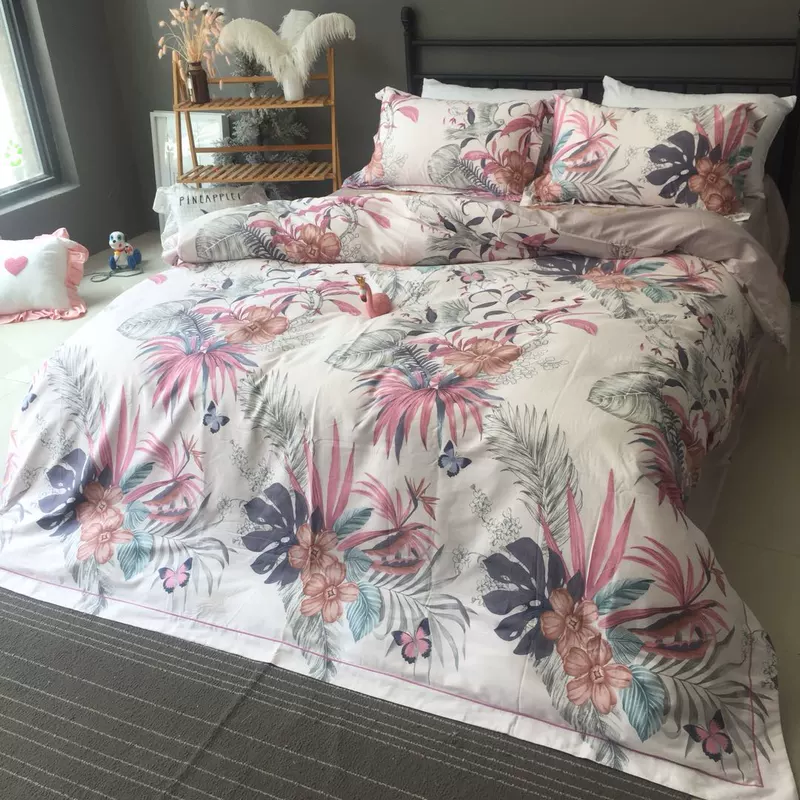 2018 mới mùa đông bộ đồ giường bộ nhập khẩu dài chủ yếu bông đảo Pakistan comforter khăn trải giường một gia đình bốn - Bộ đồ giường bốn mảnh