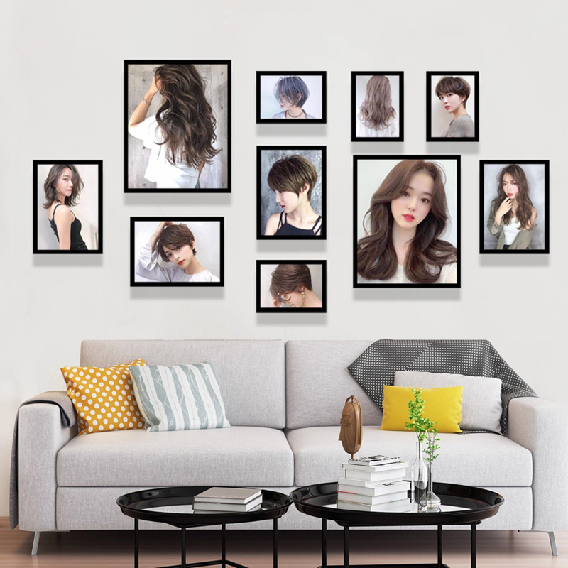Barber Shop Wall Decoration Painting Hairdressing Photo Wall Hairstyle Salon Background Wall Wall Painting Photo Frame Decoration Mural