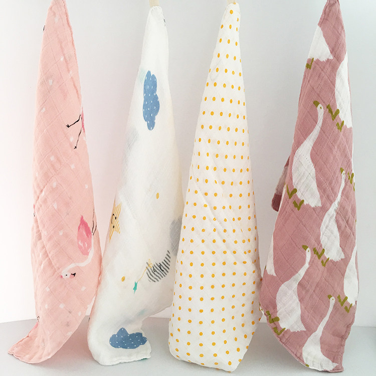 Baby saliva towel bath face towel cotton gauze baby small square towel children handkerchief 30 * 30cm