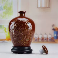 3 kg đất shochu chai rượu vang nhà cưới jar gốm trắng rượu vang và rượu vang thùng thùng chì đóng gói trang trí chai - Rượu vang các loại ly uống rượu whisky