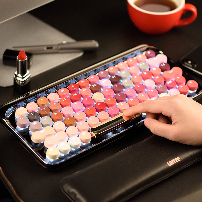 Lofree LoFiround points Bluetooth wireless mechanical keyboard bloom lipstick with red matching color ipad keyboard turquoise