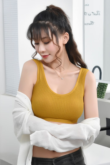 Pure cotton non-wired underwear women's sports beauty back sling Internet celebrity hot style tube top vest bra all-in-one with chest pad