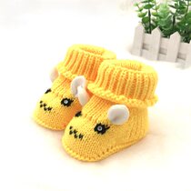 Pure hand woven newborn baby autumn and winter baby shoes thickened shoes Wool shoes socks socks 0-3-6 months