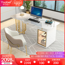  Light luxury rock board desk Home computer desk Nordic simple modern style study desk book chair combination writing desk