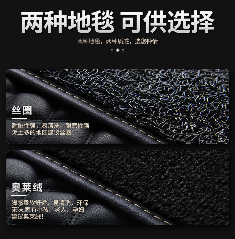 Car Floor Mat for the Driver's Seat, Full Coverage Single-Piece Mat, Separate Passenger Seat Mat, Wire Loop Floor Mat