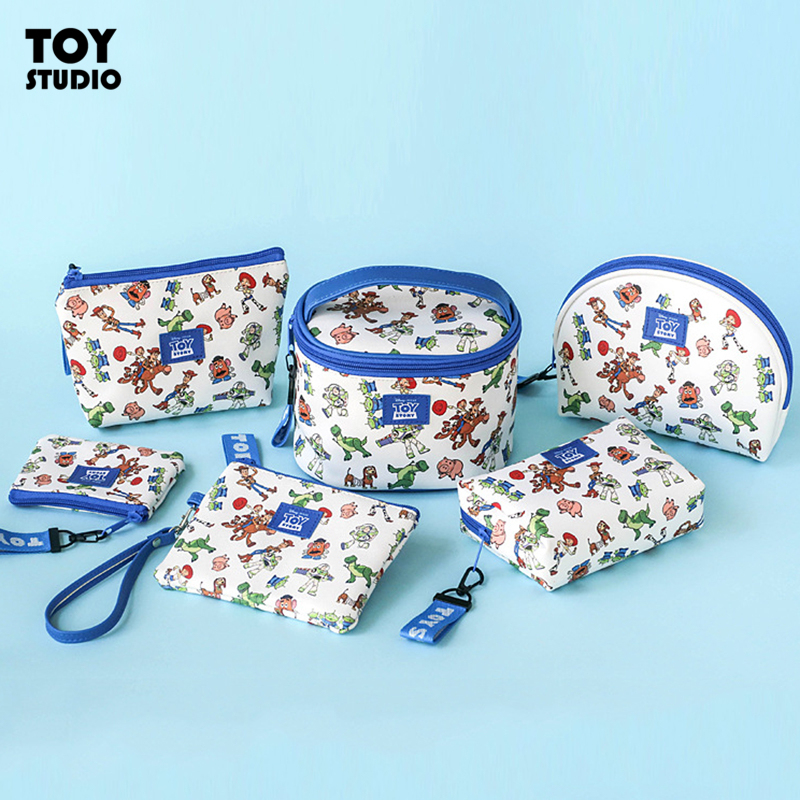 Disney Toy Story Portable Coin Purse Cute Women's Coin and Key Storage Bag Bucket Makeup Bag