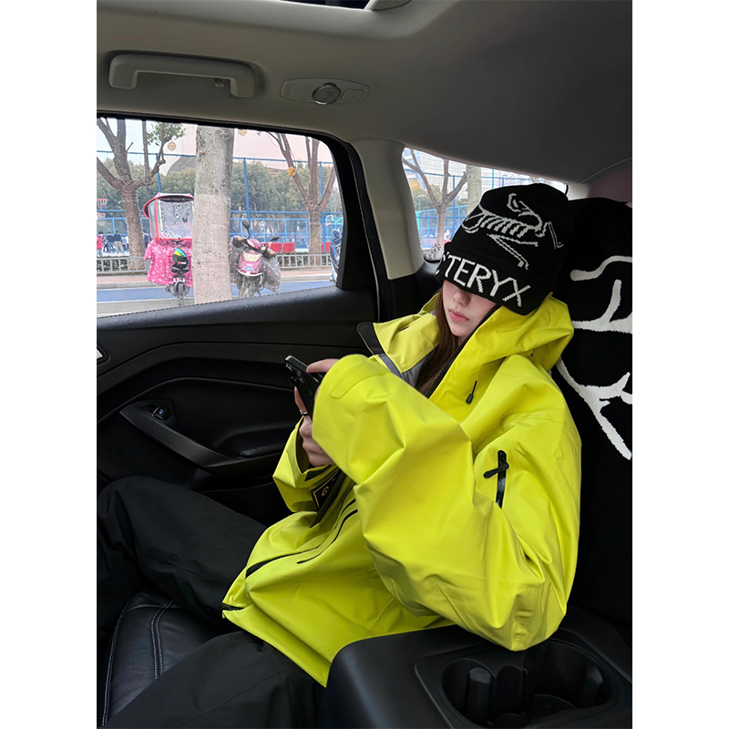 Composite Laminated Hard Shell Rock Green Jacket for Women 2025 Spring, Autumn and Winter Outdoor American Style Windproof and Waterproof Jacket