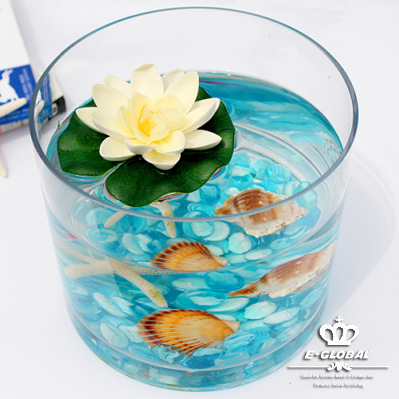 Thickened ecological gold crystal ultra-white glass fish tank living room small household desktop round turtle tank mini creative landscaping