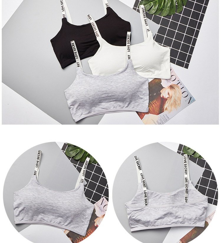 Mới bảng chữ cái tiếng Anh cotton thể thao áo ngực nữ sling gợi cảm quấn ngực mà không có vòng thép đáy đồ lót đồ lót áo lót