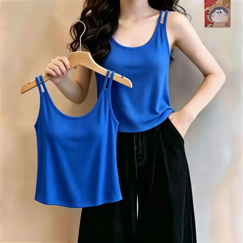Trendy Solid Color Christmas Outfit, Age-Reducing 2026 New Summer Camisole, Fashionable T-Shirt, Slimming Versatile Base Shirt Trendy Solid Color Christmas Outfit, Age-Reducing 2026 New Summer Camisole, Fashionable T-Shirt, Slimming Versatile Base Shirt