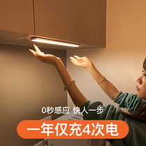 Body induction lamp strip lamp with rechargeable led domestic aisle stairs intelligent wardrobe lamp magnetic attraction cabinet light