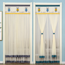Door curtain cartoon childrens room bedroom mosquito-proof summer home non-perforated yarn lace partition curtain door mosquito net decoration hanging