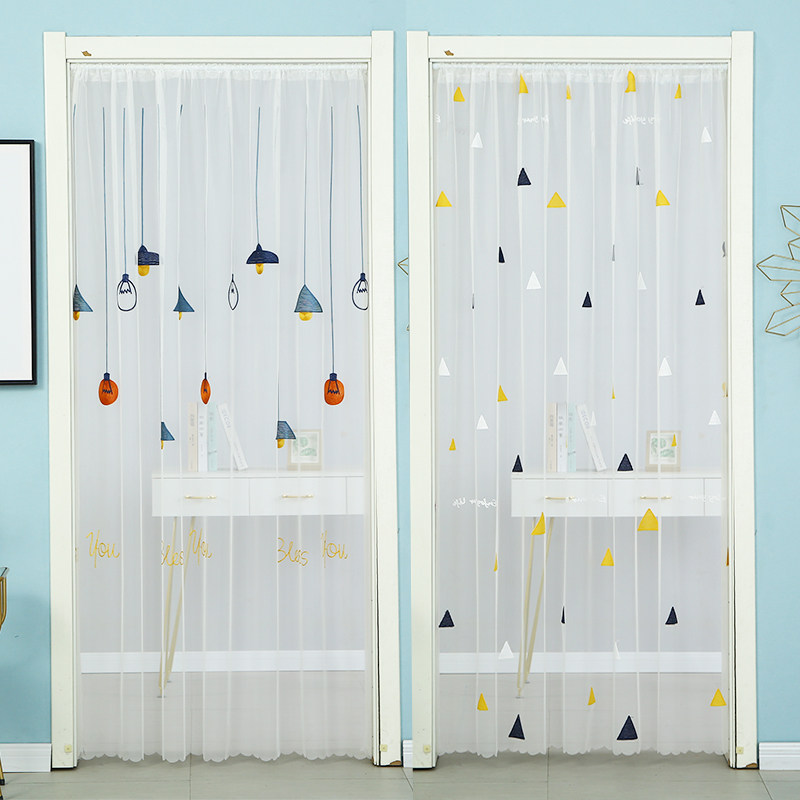 Door Mosquito Nets Mosquito-Proof Door Curtain Partition Window Anti-Fly Summer Yarn Curtain Bedroom Window Screen Home Free Stiletto Lace Yarn Door Hang