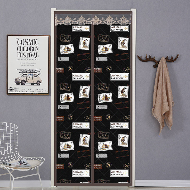 Winter cotton door curtain thickened household magnetic self-absorption warm curtain windproof cold-proof air-conditioning windshield partition window