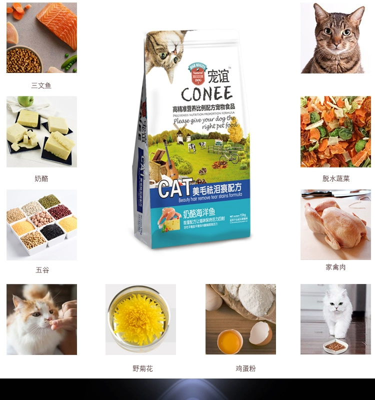 Chongyi Cheese Salmon Cat Food 3 pounds thành mèo con vỗ béo má mèo thức ăn chủ yếu 1,5kg Tiếng Anh ngắn đẹp ngắn - Cat Staples