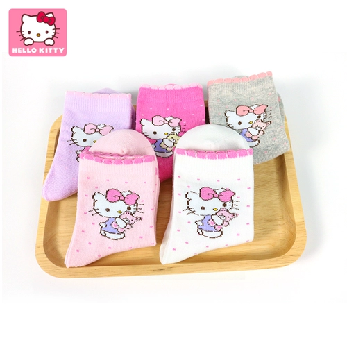 Hello kitty, детские демисезонные зимние носки для школьников и студентов, средней длины, подходят для подростков
