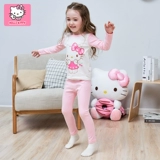 Hello kitty, детское термобелье, хлопковый комплект, демисезонное удерживающее тепло нижнее белье, пижама, подходит для подростков