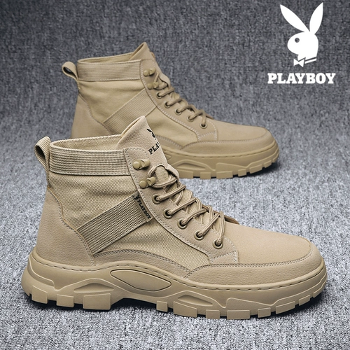 Playboy, Martens, мужская высокая зимняя тканевая универсальная трендовая обувь в английском стиле, в британском стиле, в корейском стиле