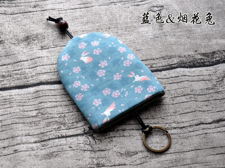 Handmade tùy chỉnh và gió thỏ vải kéo loại sáng tạo túi chìa khóa công suất lớn ví đựng tiền 