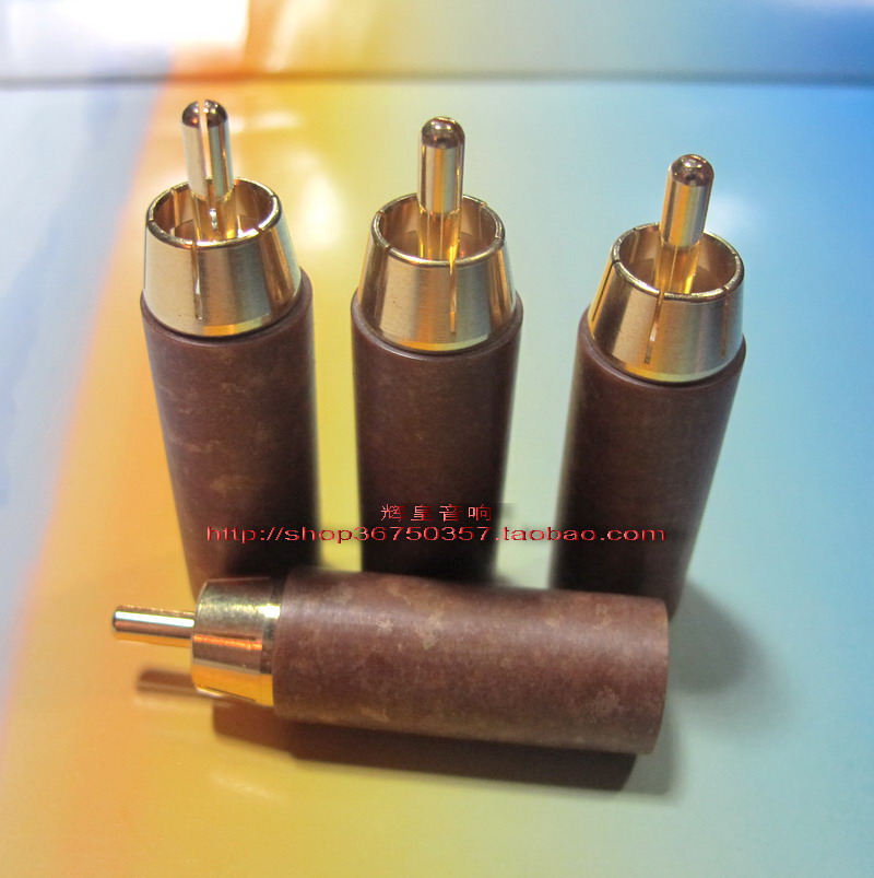 Durand Duelund oil - soaked paper tube Swiss copper - plated gold - plated RCA plug in Durand, Denmark