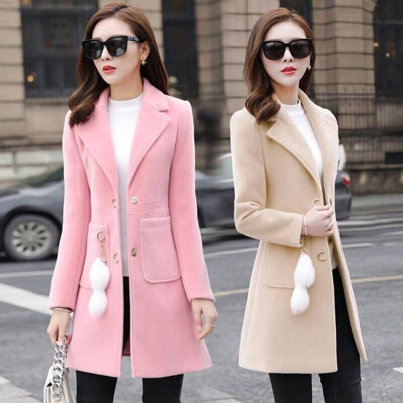 Imitation Wool Coat for Women 2026 Autumn Fashion Slim Fit Mid-Length Coat for Petite Women Autumn and Winter Coat Imitation Wool Coat for Women 2026 Autumn Fashion Slim Fit Mid-Length Coat for Petite Women Autumn and Winter Coat
