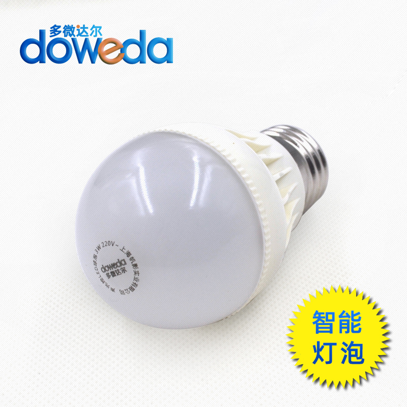 Sound and light control building Road led intelligent sound control bulb radar bulb E27 screw mouth 3W5W aisle make-up room time-lapse