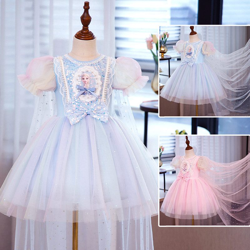 Princess Aisha dress girl spring and autumn dress Aisha Rainbow child girl pure cotton vest dress