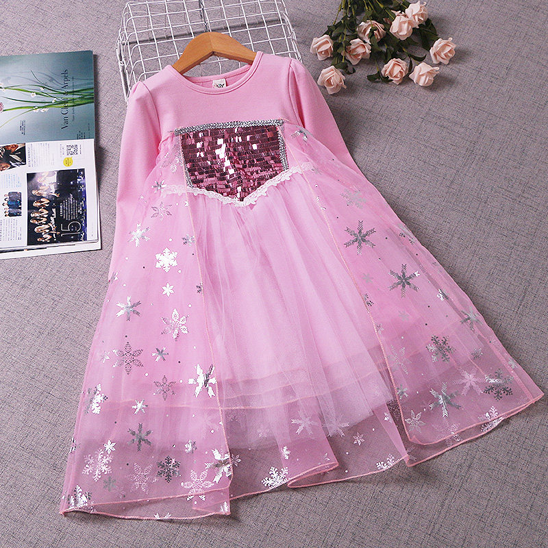 Aisha Frozen Aisha Princess skirt spring and autumn plus velvet female treasure dress long-sleeved children's girl cotton