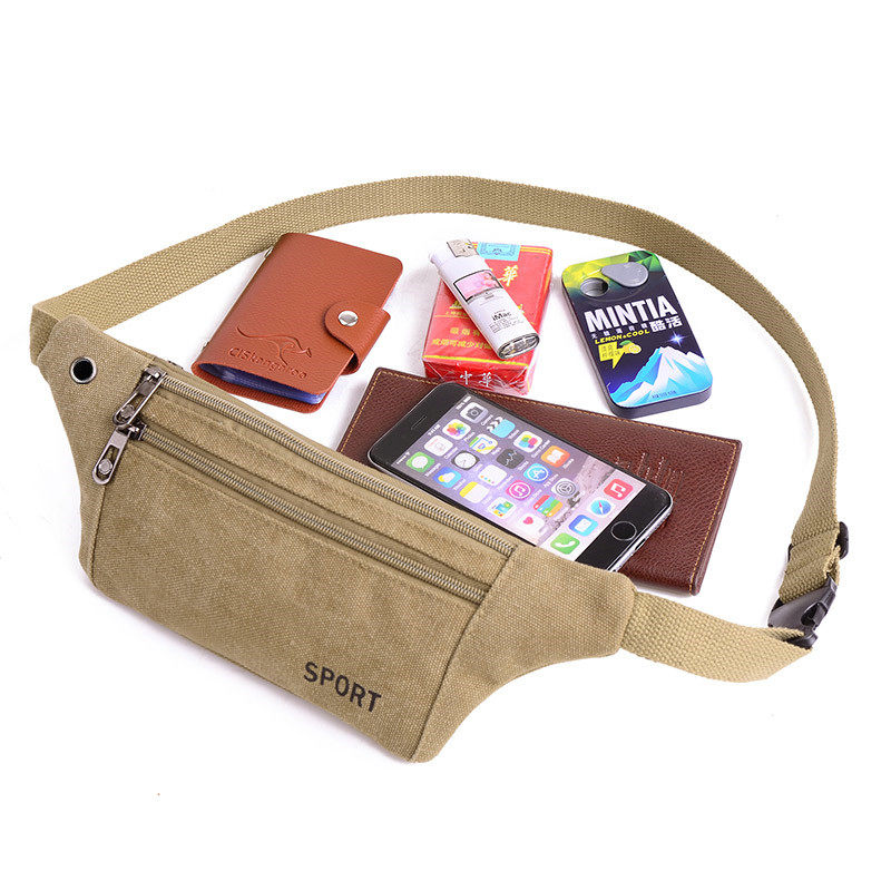 Canvas sports and casual lightweight jogging waist bag