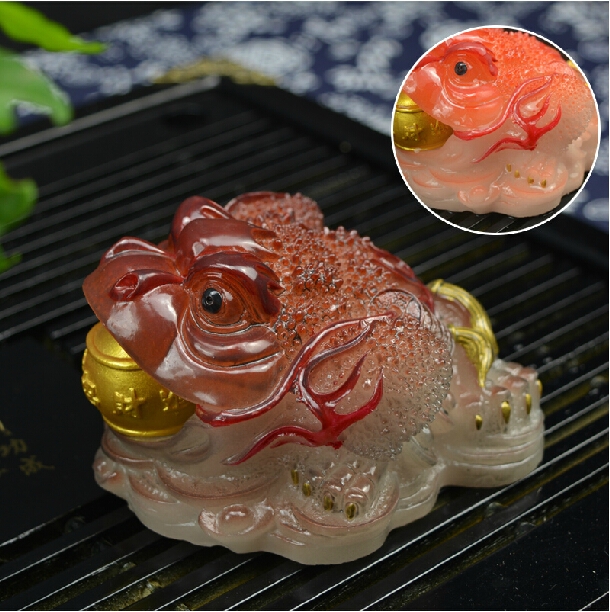 Kung Fu tea set ornaments attract wealth and treasure color-changing toad color-changing golden toad tea pet decoration creative color-changing golden toad