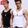 2 mảnh Su Jie Men vest cotton bó sát tập thể dục cơ thể tập thể dục trắng trẻ trung xu hướng hè - Áo vest cotton áo ghi lê nam