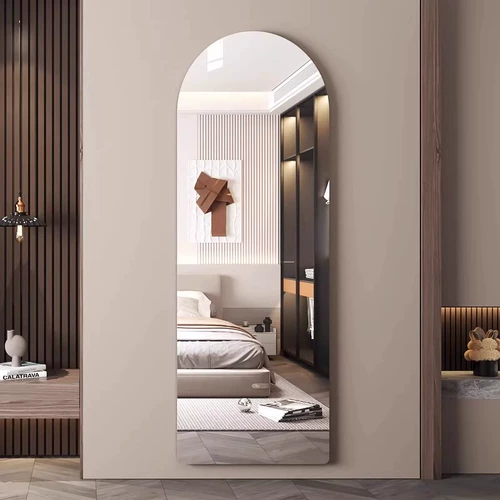 Арочное акриловое мягкое зеркало, настенное самоклеющееся зеркало для дома в общежитии, зеркало в полный рост без перфорации, зеркало в полный рост, прикрепленное к стене