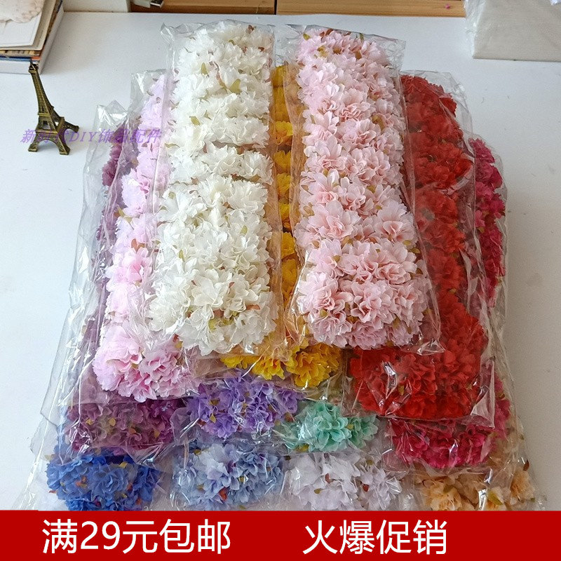 Wedding Decoration Cherry Blossom Carnation Fabric Flower Artificial Flower Wreath Material DIY Handmade Accessories Sold by Package