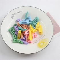 Handmade DIY Children Cards 4cm Oval Hollowed-out Frosted Clip Colorful Plastic Hairpin Accessories Accessories